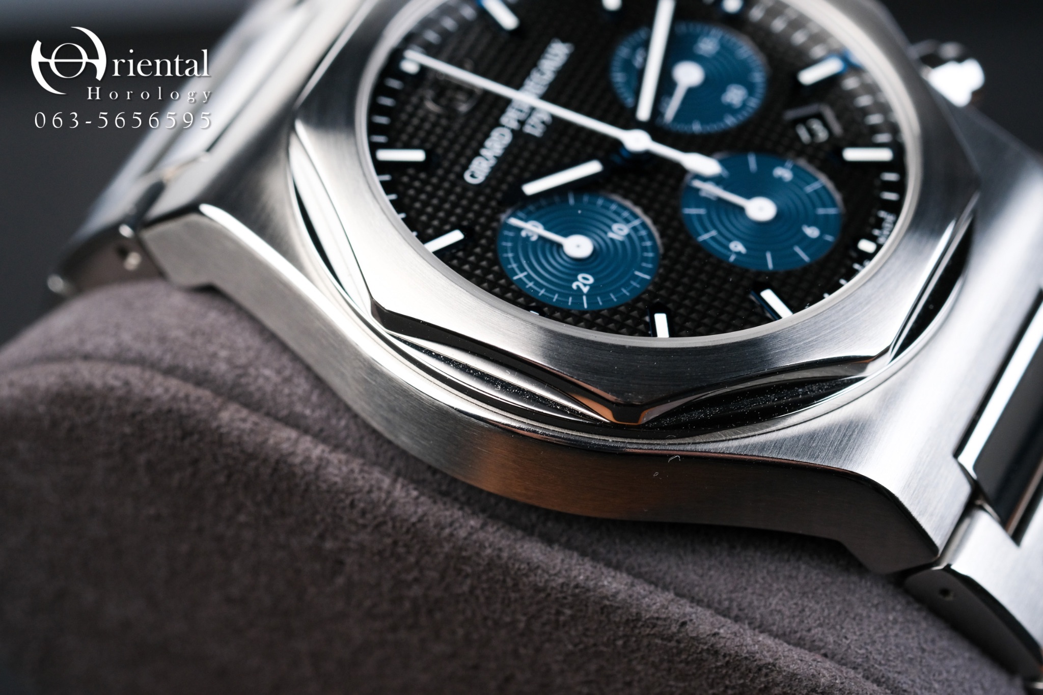 Girard Perregaux Laureato Chronograph Blue Black - Image 5