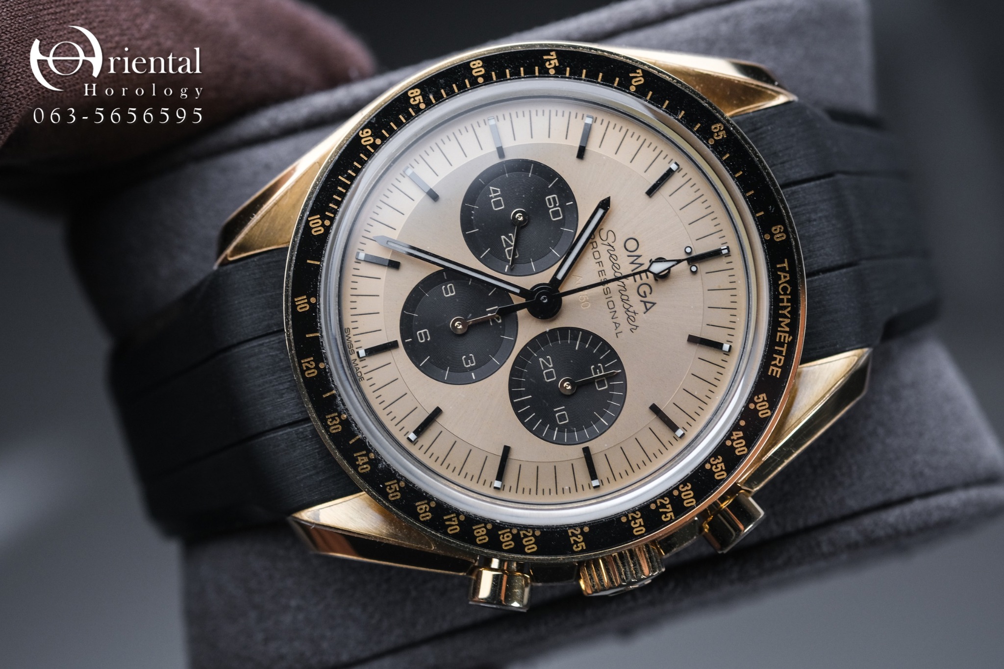 Omega 3861 18K Moonshine Gold Chronograph - Image 3