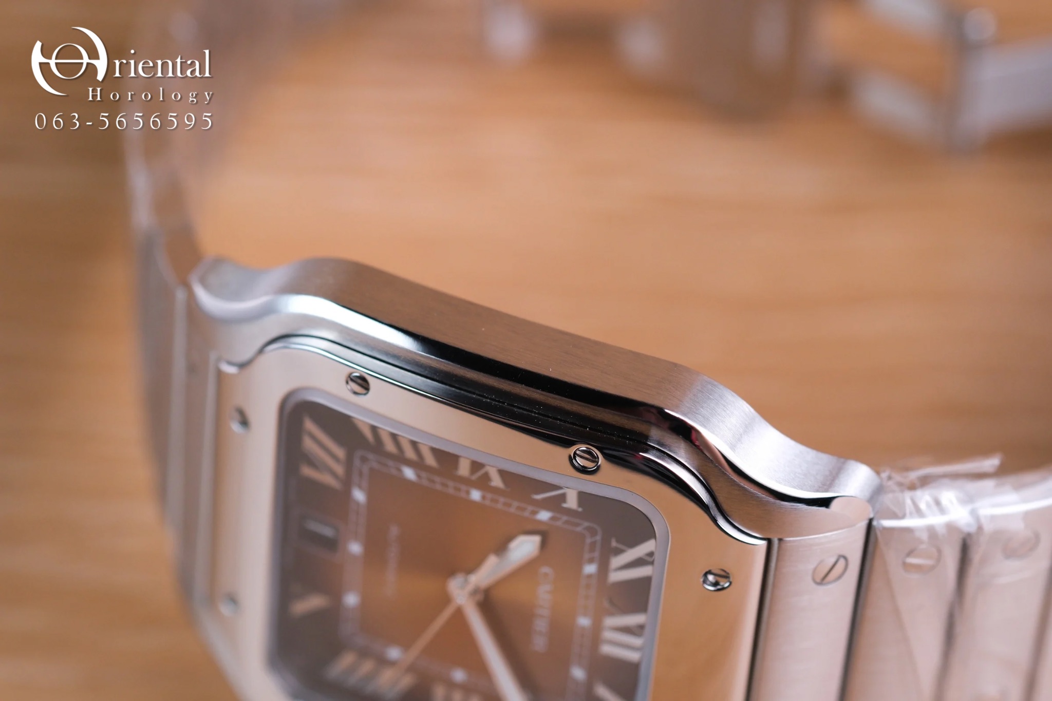 Santos De Cartier Brown Sunray Large Model - Image 4