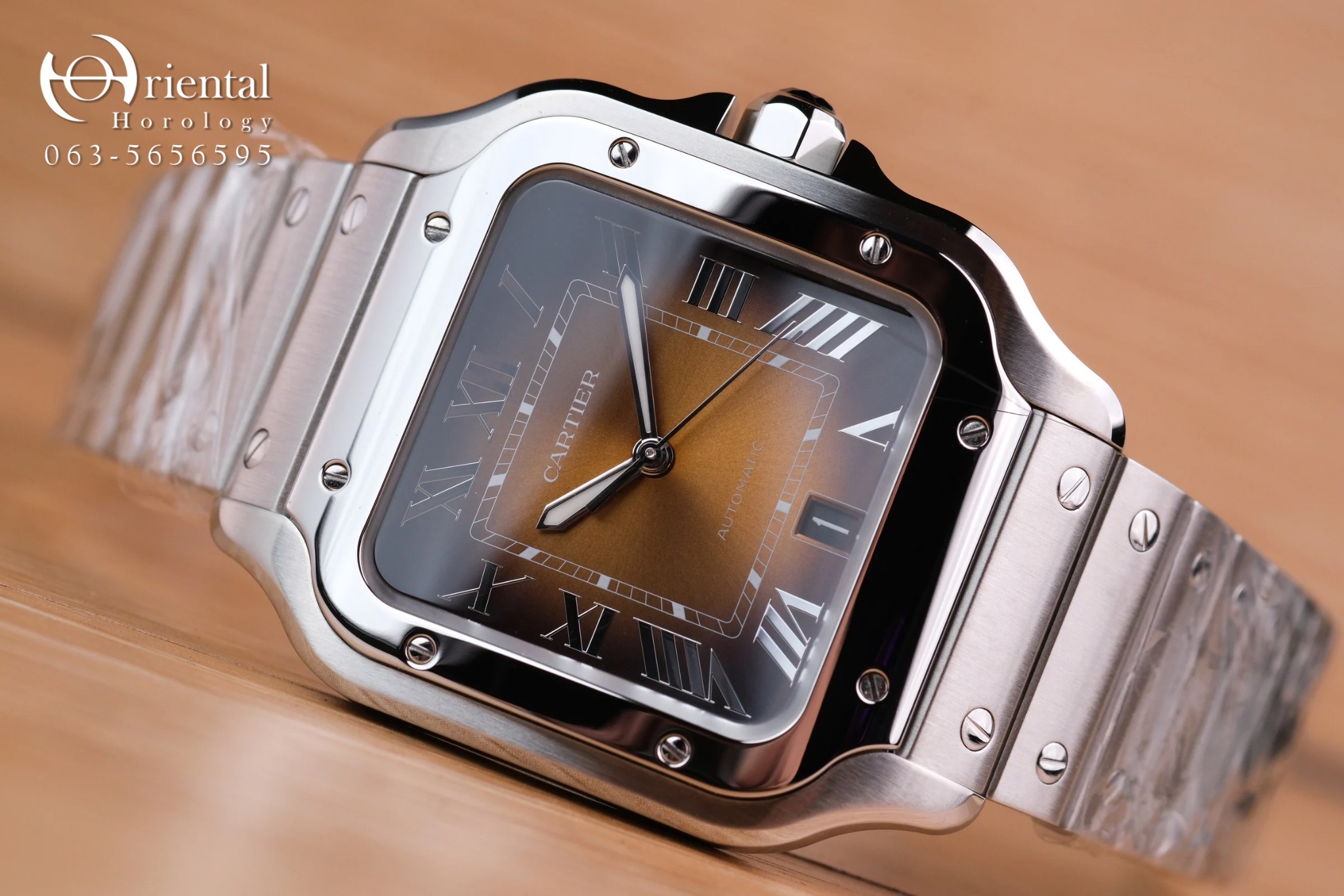 Santos De Cartier Brown Sunray Large Model