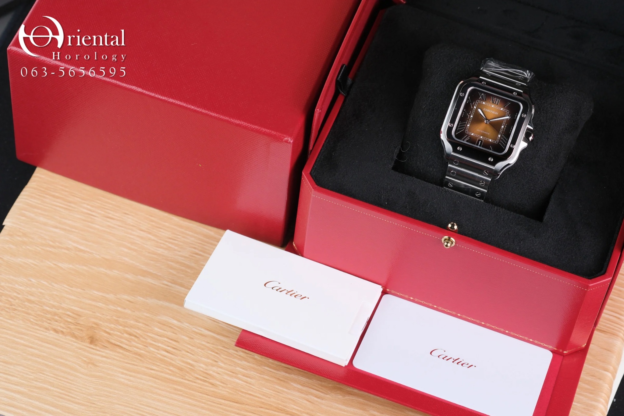 Santos De Cartier Brown Sunray Large Model - Image 8