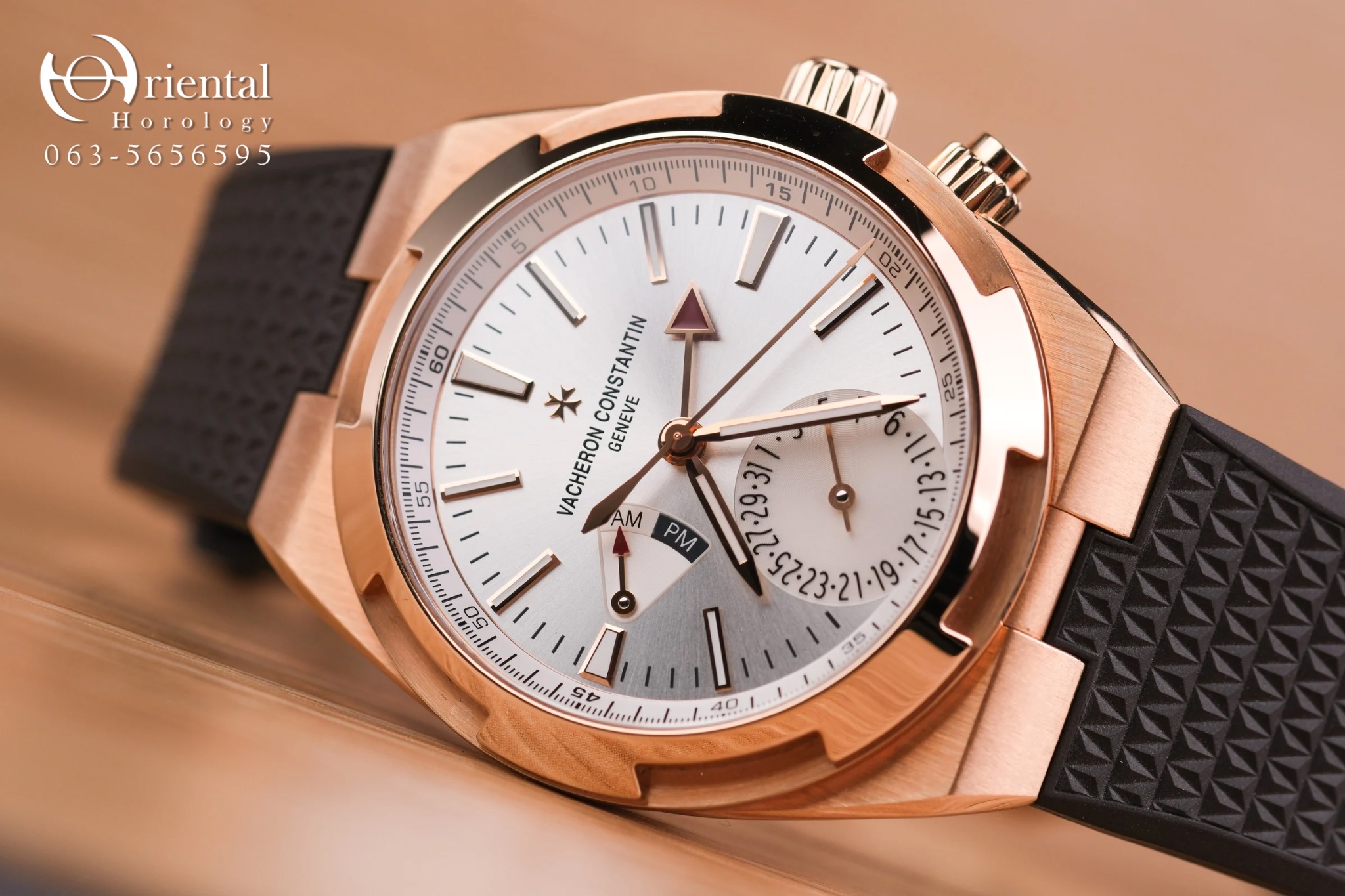 VC Oversea Dual Time 18K Rose Gold