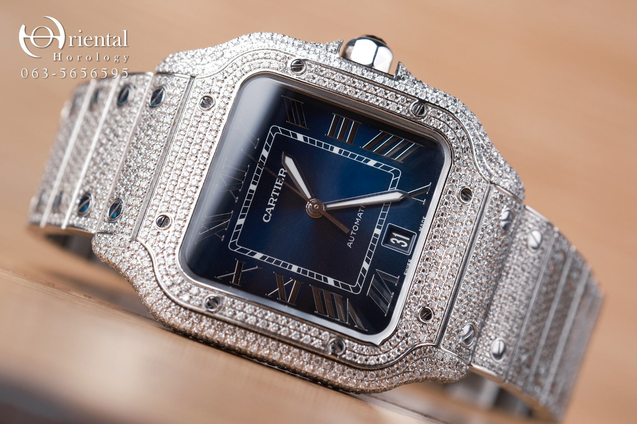 Cartier Santos Large Full Diamond