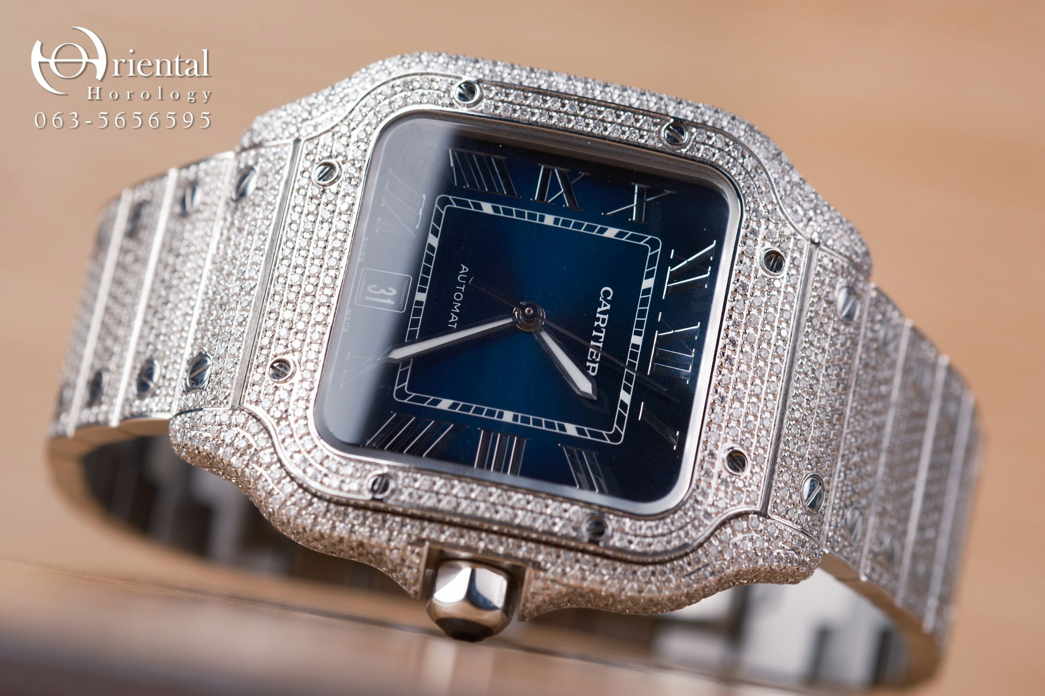 Cartier Santos Large Full Diamond - Image 3