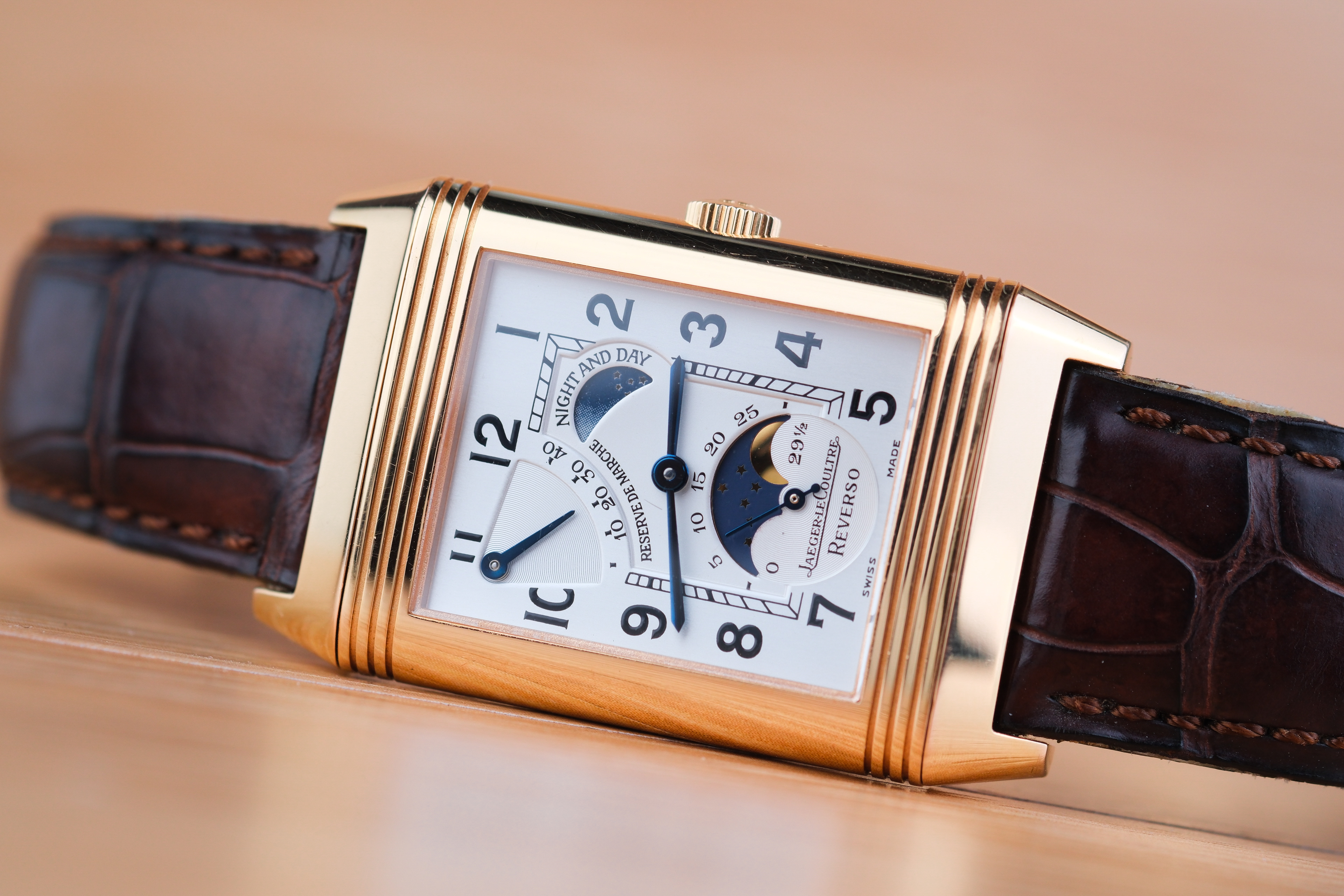 JLC Reverso Sun Moon 18K Rose Gold