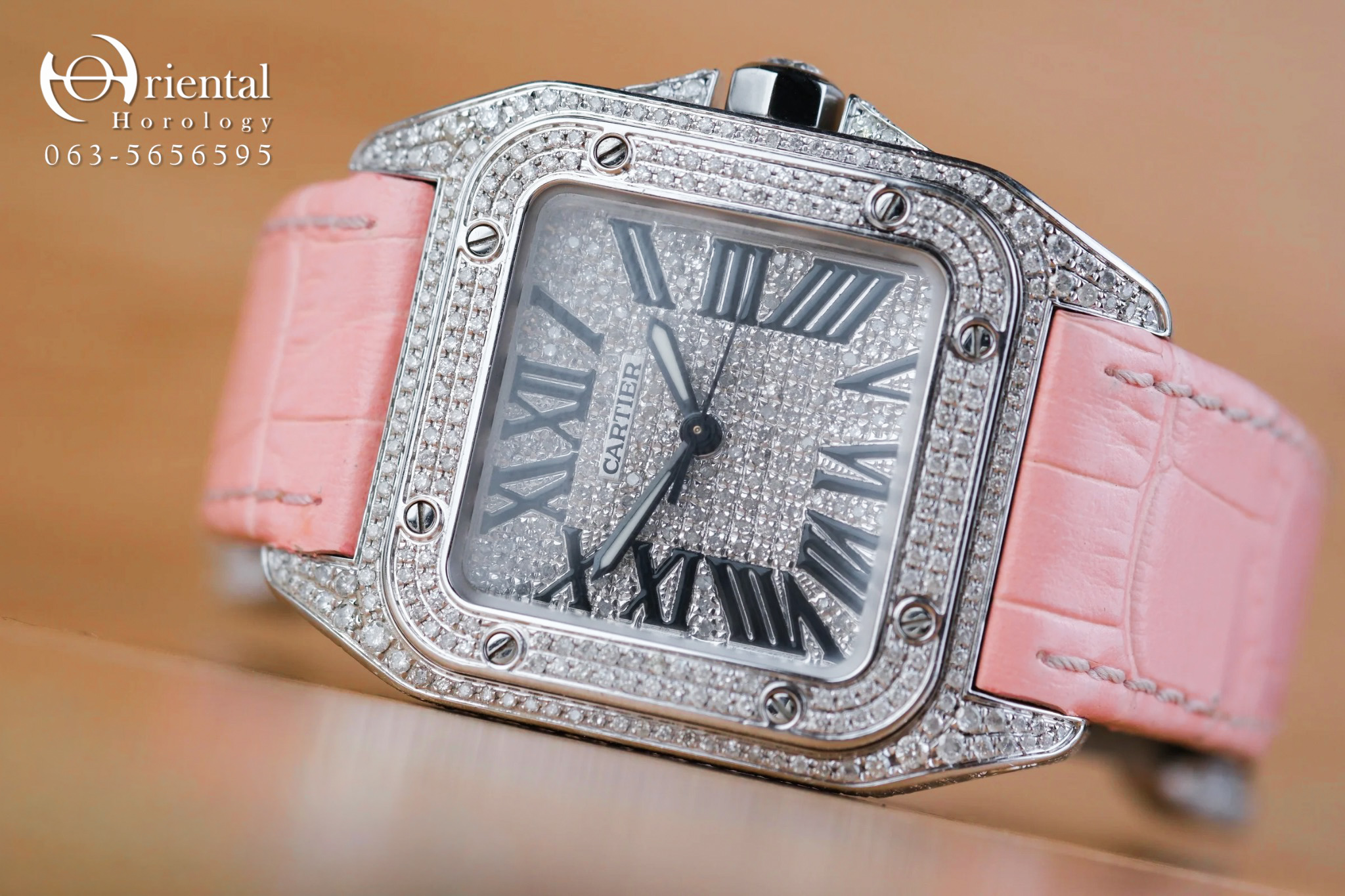 Cartier Santos 100 Full Diamond Medium