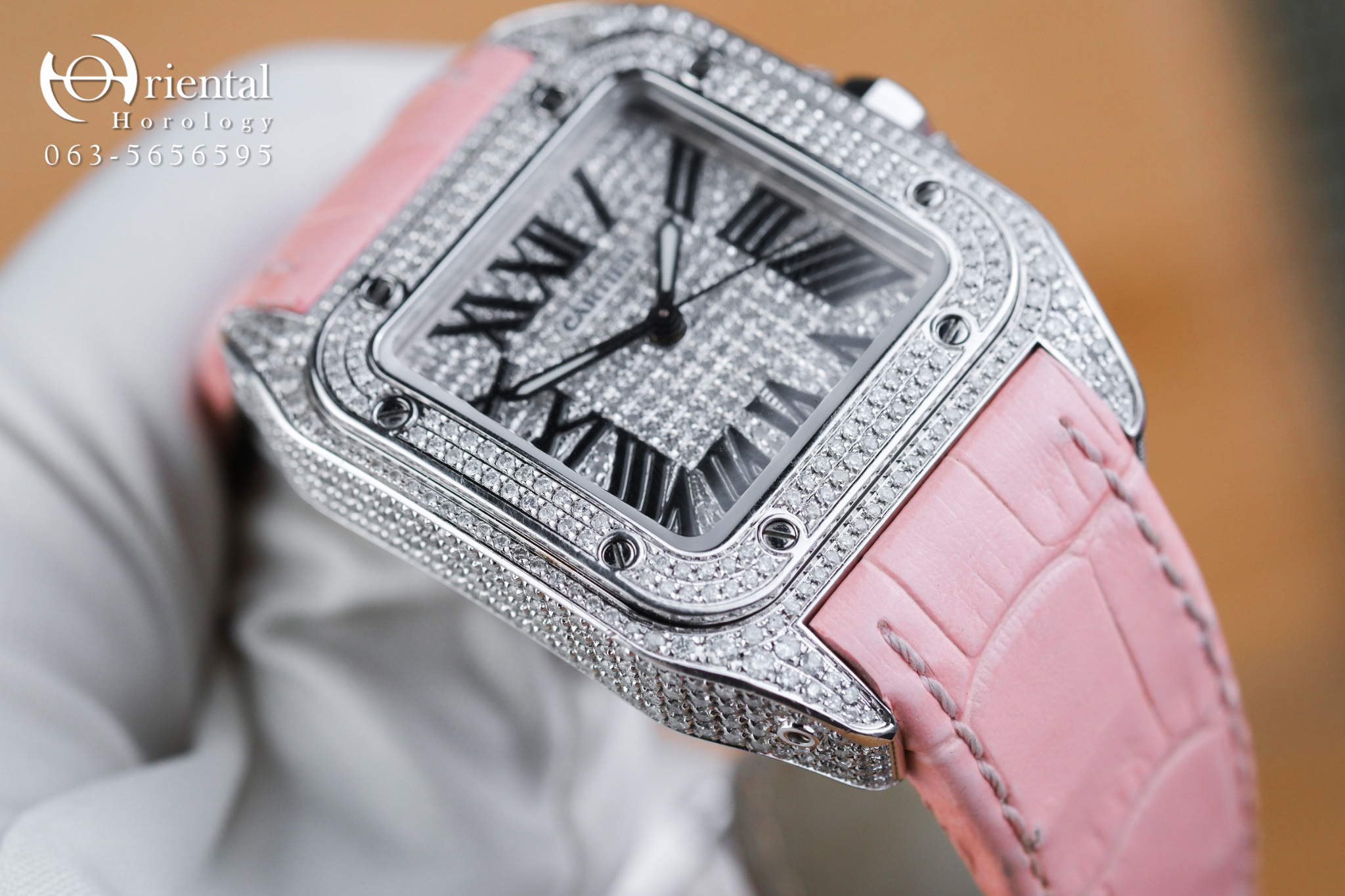 Cartier Santos 100 Full Diamond Medium - Image 3