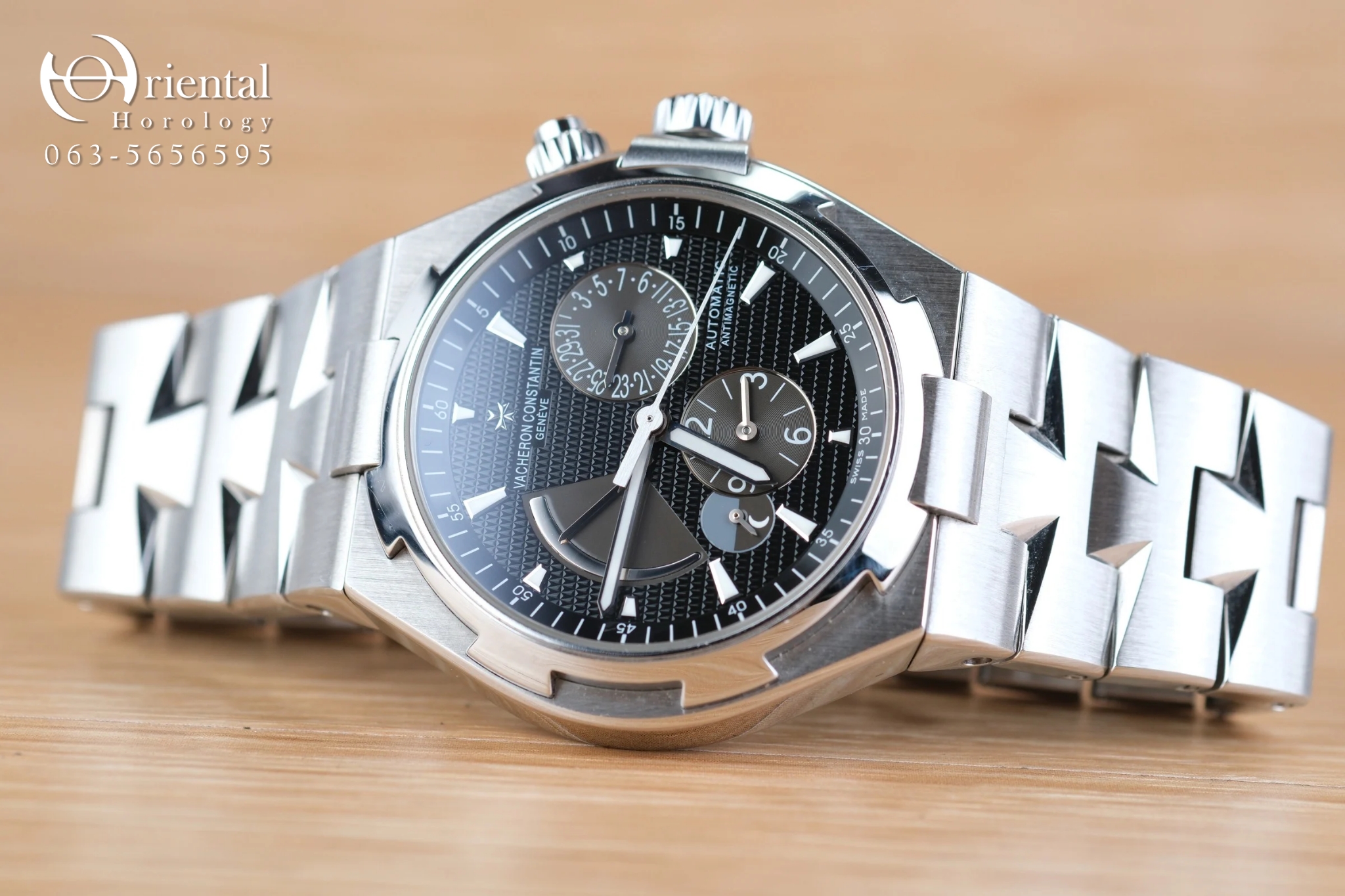 VC Overseas Dual Time Black Dial
